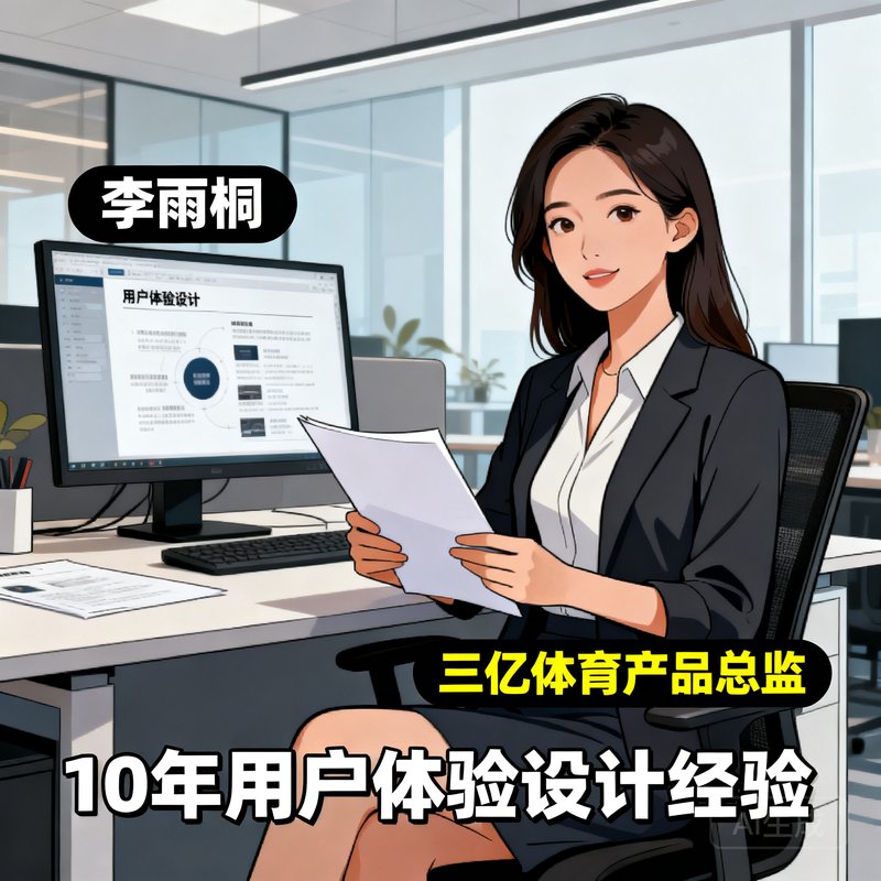 李雨桐，三亿体育产品总监，拥有10年用户体验设计经验的女性管理者